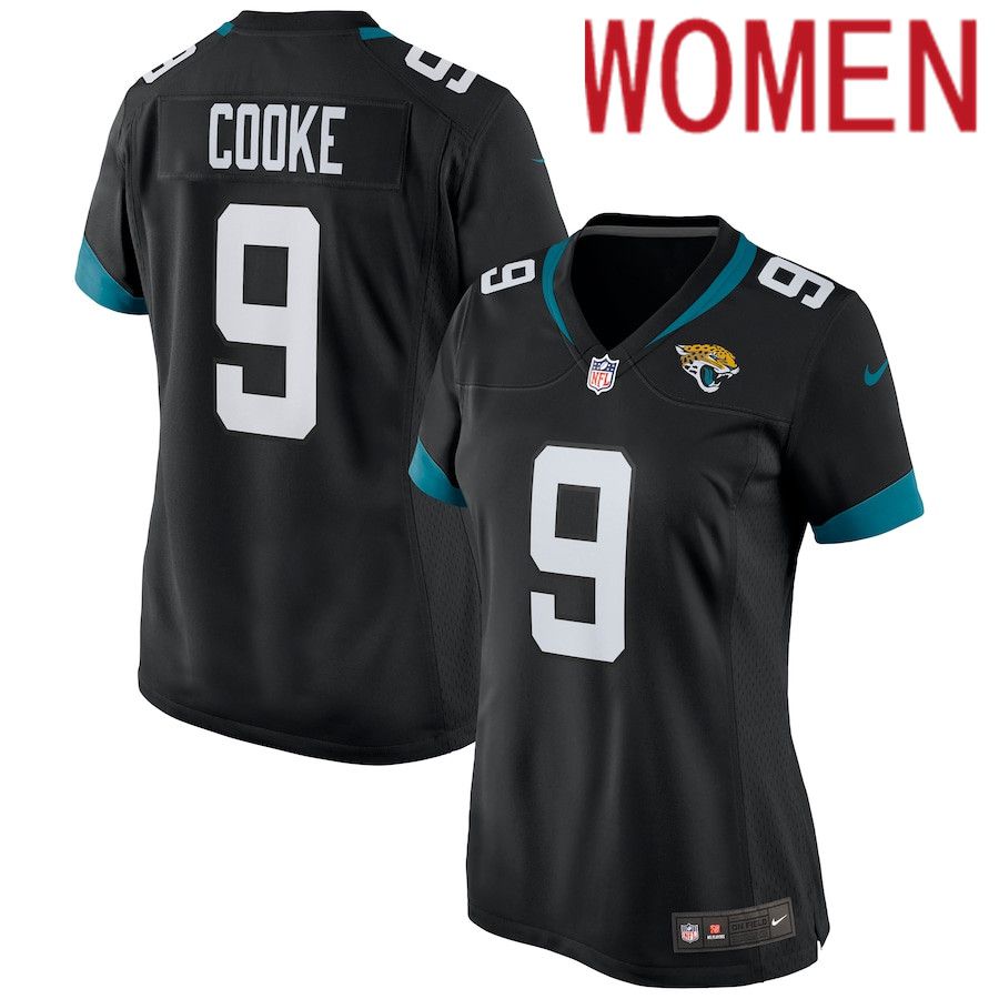 Women Jacksonville Jaguars #9 Logan Cooke Nike Black Game NFL Jersey->women nfl jersey->Women Jersey